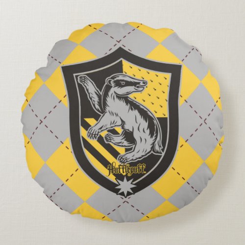 Harry Potter  Hufflepuff House Pride Crest Round Pillow