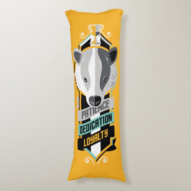 Harry Potter | HUFFLEPUFF™ House Traits Sigil Body Pillow (Front Vertical)