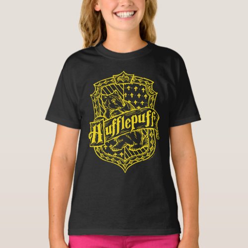 HARRY POTTER HUFFLEPUFF Line Art Crest T_Shirt