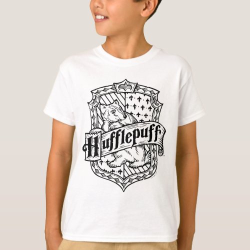 HARRY POTTERâ HUFFLEPUFFâ Line Art Crest T_Shirt