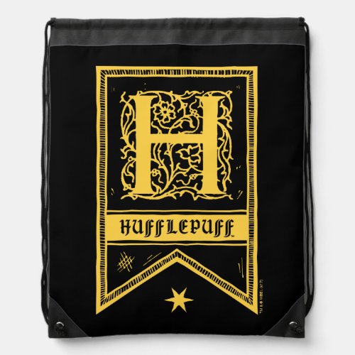 Harry Potter  Hufflepuff Monogram Banner Drawstring Bag