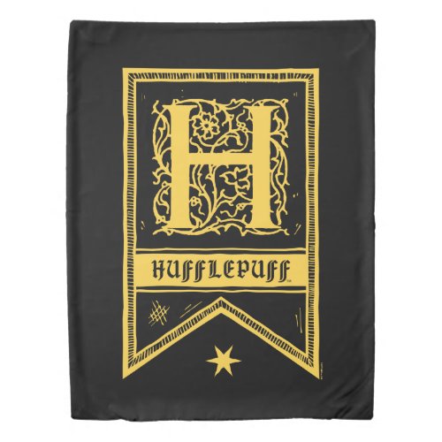 Harry Potter  Hufflepuff Monogram Banner Duvet Cover
