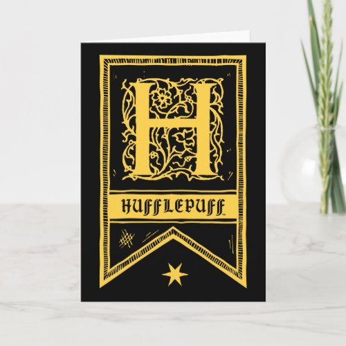 Harry Potter  Hufflepuff Monogram Banner Note Card