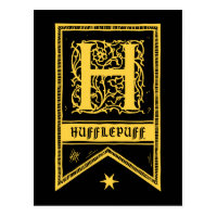 Harry Potter | Hufflepuff Monogram Banner Postcard