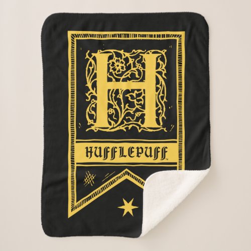 Harry Potter  Hufflepuff Monogram Banner Sherpa Blanket