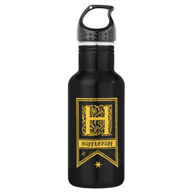 Harry Potter | Hufflepuff Monogram Banner Stainless Steel Water Bottle (Front)