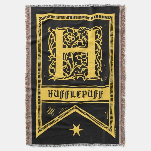Harry Potter  Hufflepuff Monogram Banner Throw Blanket