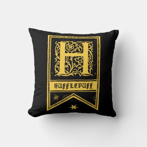 Harry Potter  Hufflepuff Monogram Banner Throw Pillow