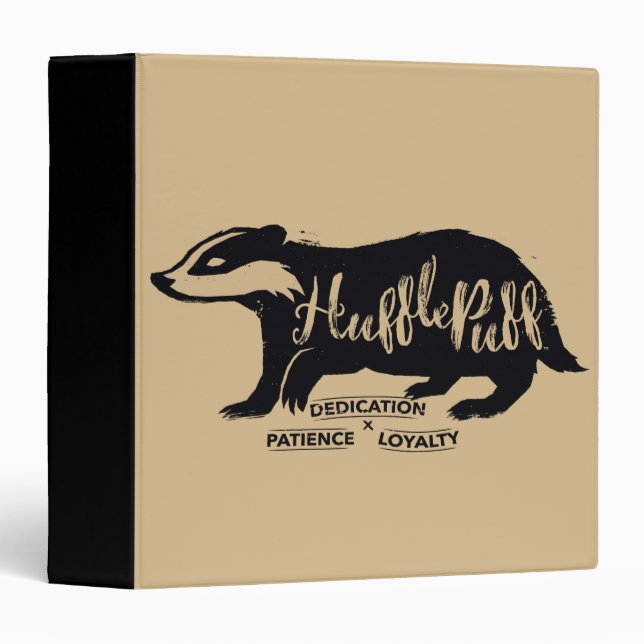 Harry Potter | HUFFLEPUFF™ Silhouette Typography 3 Ring Binder (Front/Spine)