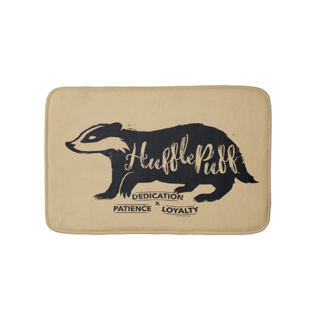 Harry Potter | HUFFLEPUFF™ Silhouette Typography Bath Mat (Front)