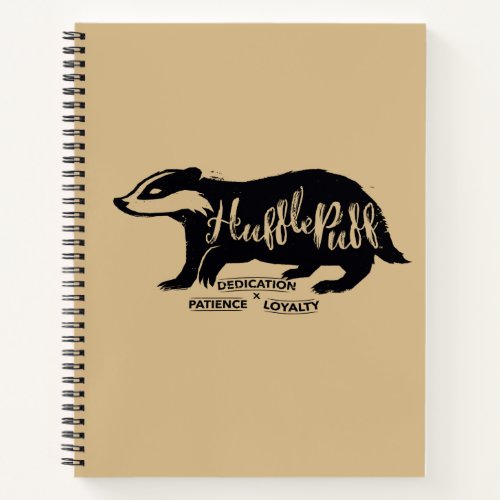 Harry Potter  HUFFLEPUFF Silhouette Typography Notebook