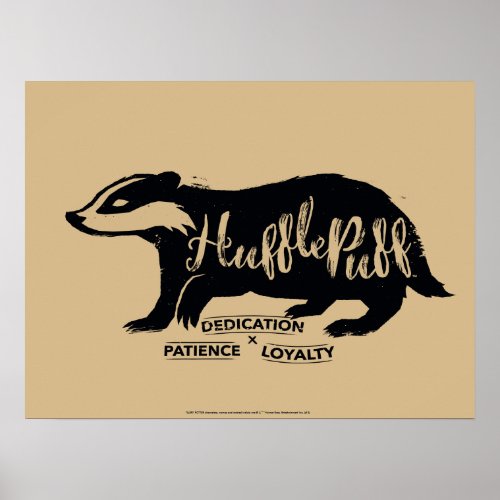 Harry Potter  HUFFLEPUFF Silhouette Typography Poster