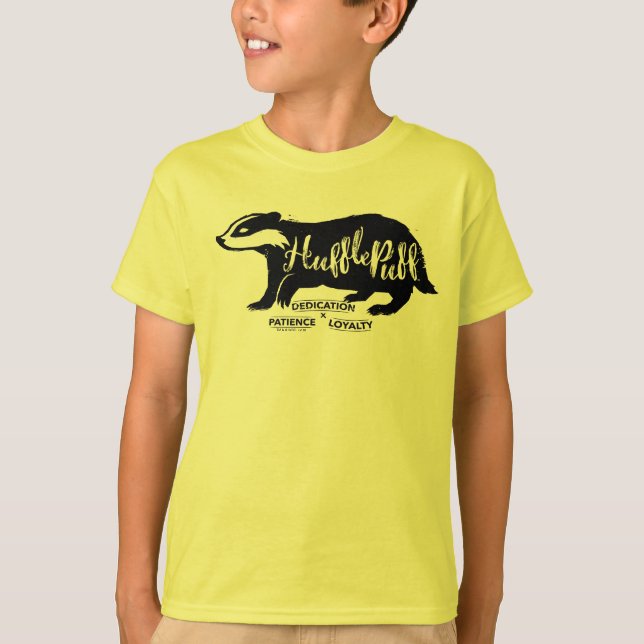 Harry Potter | HUFFLEPUFF™ Silhouette Typography T-Shirt (Front)