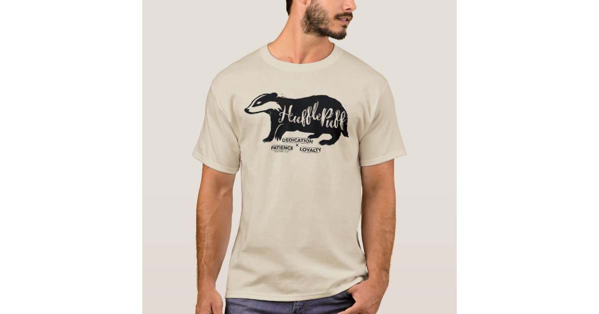 Harry Potter Hufflepuff Silhouette Typography T Shirt Zazzle Com