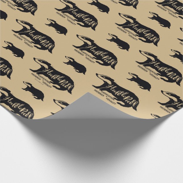 Harry Potter | HUFFLEPUFF™ Silhouette Typography Wrapping Paper (Corner)