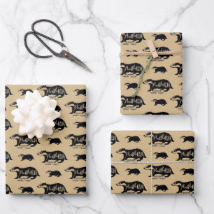 Harry Potter   HUFFLEPUFF™ Silhouette Typography Wrapping Paper Sheets