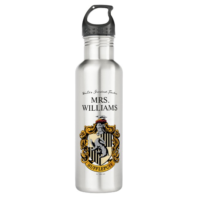 Harry Potter | Hufflepuff Teacher Personalized Stainless Steel Water Bottle (Front)