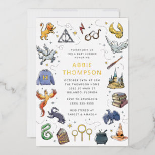 Harry Potter Icon's Baby Shower Foil Invitation