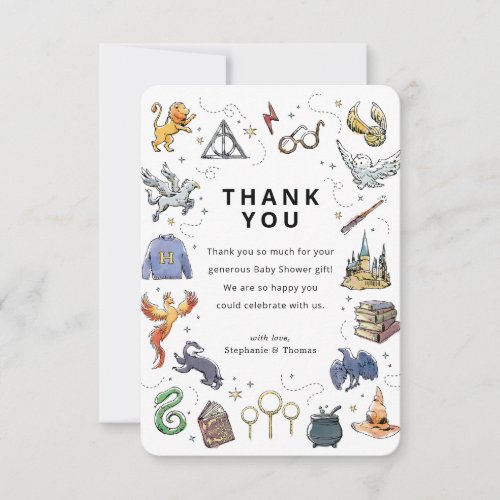 Harry Potter Icons Baby Shower Thank You Invitation