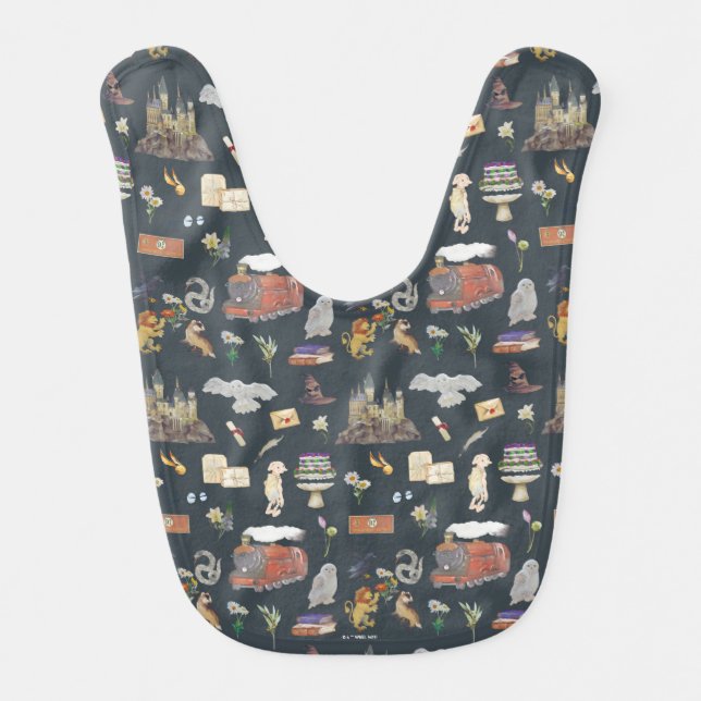 HARRY POTTER™ | Icons Pattern Baby Bib (Front)