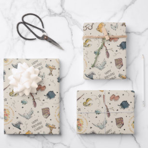 Harry Potter Icons Pattern - Birthday Wrapping Paper Sheets