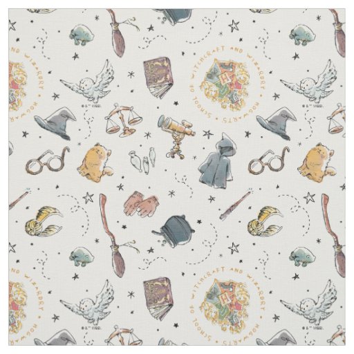 Harry Potter Icons Pattern Fabric
