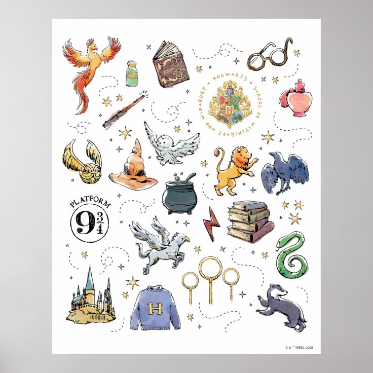 HARRY POTTER™ Icons Poster | Zazzle