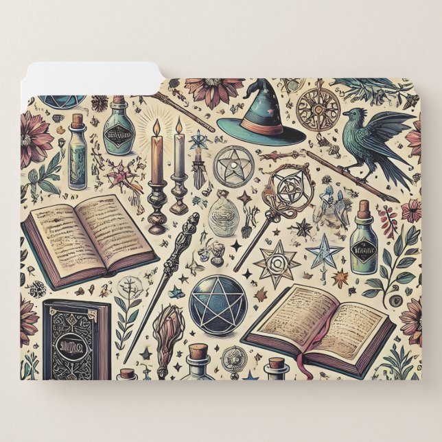 Harry Potter inspired magic folders (Front Left)