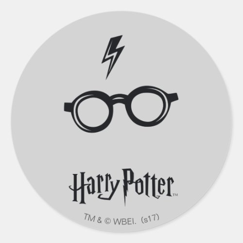 Harry Potter  Lightning Scar and Glasses Classic Round Sticker