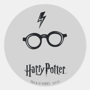 Harry Potter Lightning Scar and Glasses Classic Round Sticker