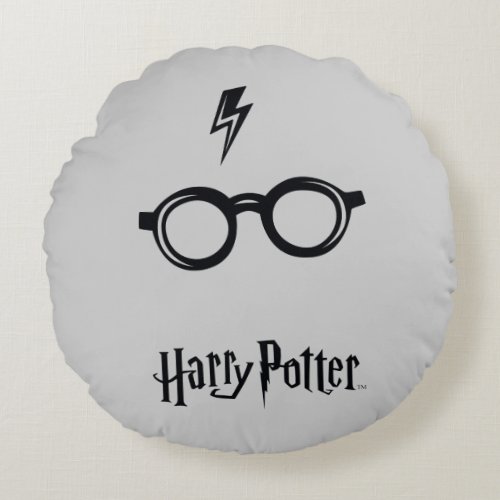 Harry Potter  Lightning Scar and Glasses Round Pillow