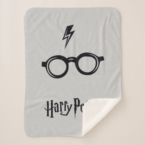 Harry Potter  Lightning Scar and Glasses Sherpa Blanket