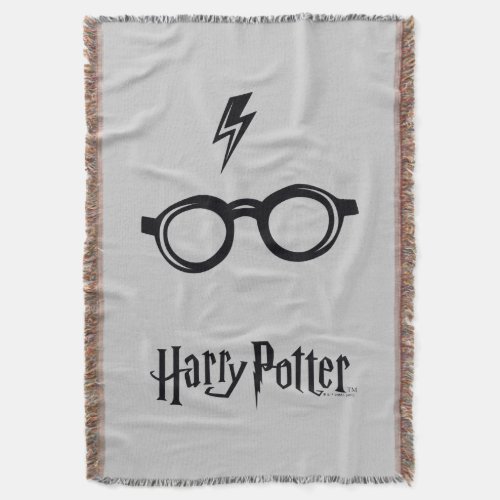 Harry Potter  Lightning Scar and Glasses Throw Blanket