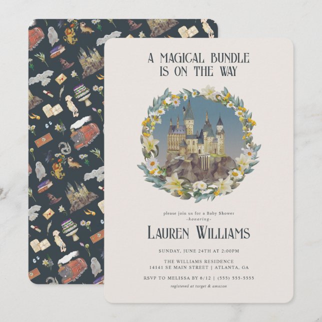 Harry Potter | Magical Hogwarts Castle Baby Shower Invitation (Front/Back)