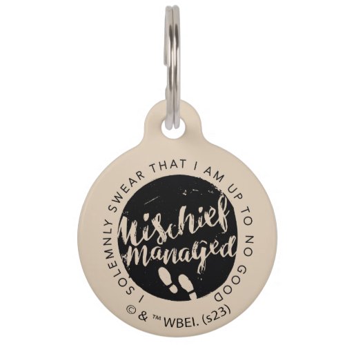 Harry Potter  Marauders Map Charms Typography Pet ID Tag