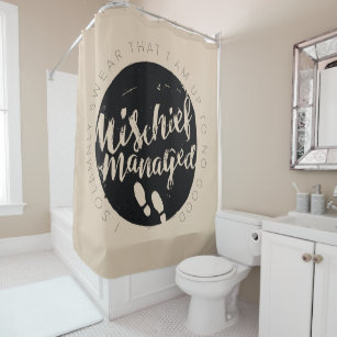 Harry Potter   Marauder's Map Charms Typography Shower Curtain