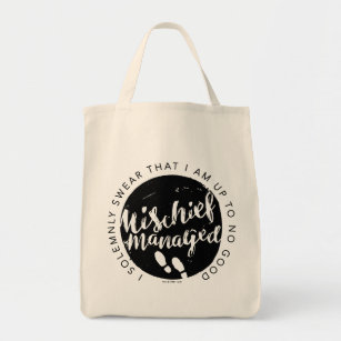 Harry Potter   Marauder's Map Charms Typography Tote Bag