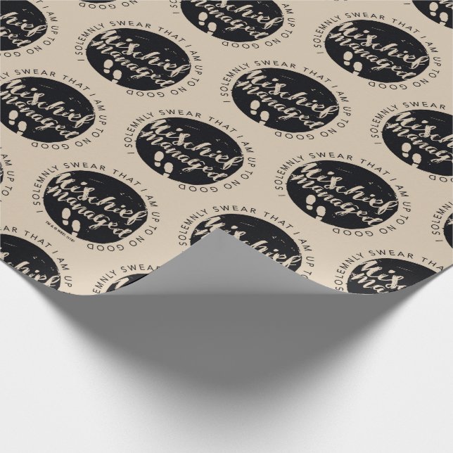 Harry Potter | Marauder's Map Charms Typography Wrapping Paper (Corner)
