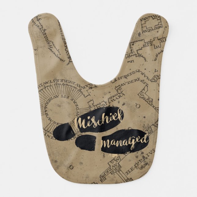 Harry Potter | MISCHIEF MANAGED™ Map Footprints Baby Bib (Front)