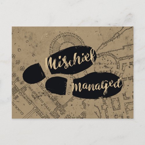 Harry Potter  MISCHIEF MANAGEDâ Map Footprints Postcard