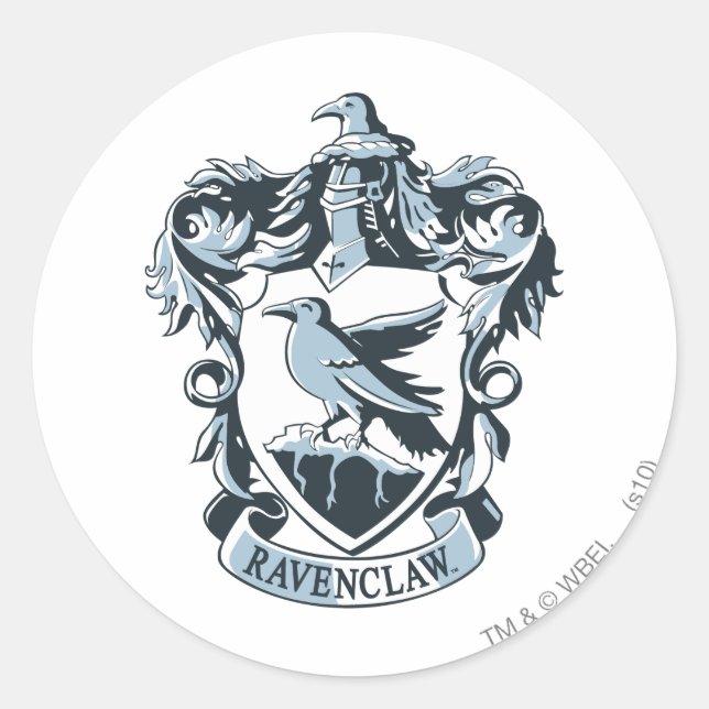 Harry Potter | Modern Ravenclaw Crest Classic Round Sticker (Front)