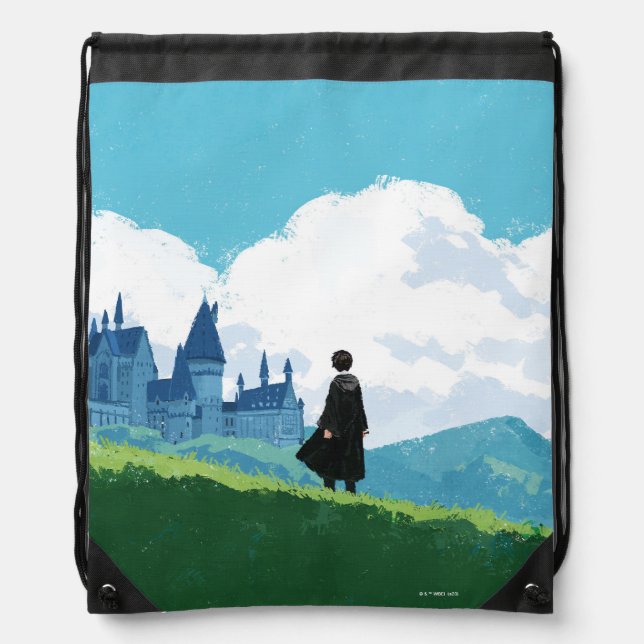 HARRY POTTER™ Overlooking HOGWARTS™ Castle Drawstring Bag (Front)