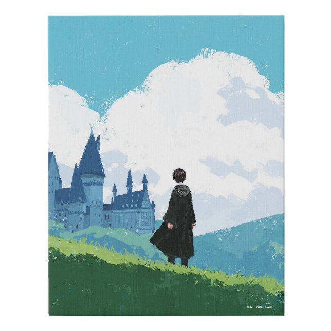 HARRY POTTER™ Overlooking HOGWARTS™ Castle Faux Canvas Print (Front)