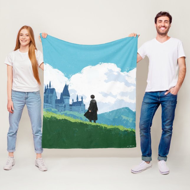 HARRY POTTER™ Overlooking HOGWARTS™ Castle Fleece Blanket (In Situ)