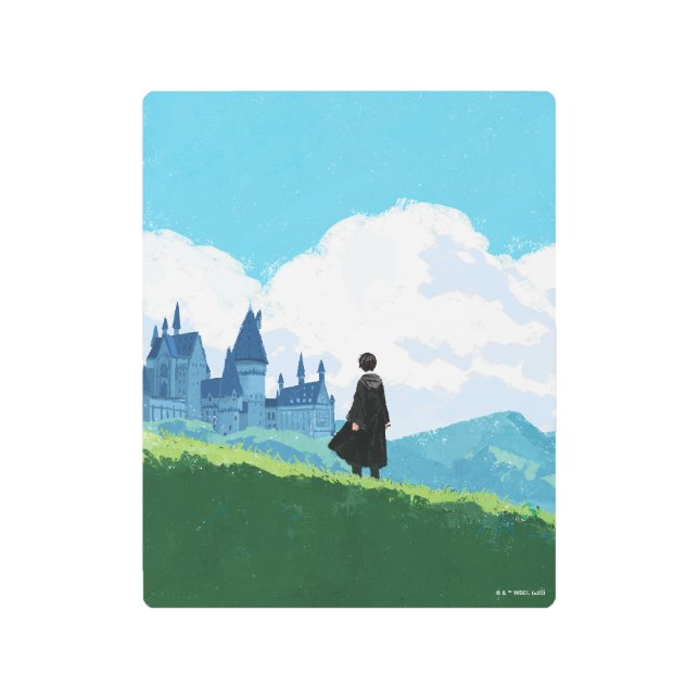 HARRY POTTER™ Overlooking HOGWARTS™ Castle Metal Print (Front)