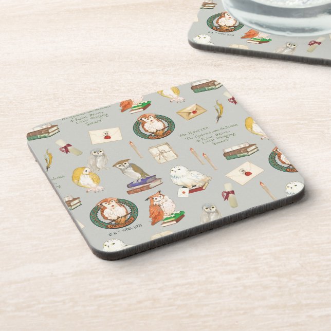 HARRY POTTER™ | Owl Letter Pattern Beverage Coaster (Left Side)