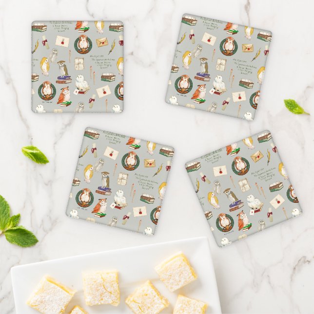 HARRY POTTER™ | Owl Letter Pattern Coaster Set (In Situ)