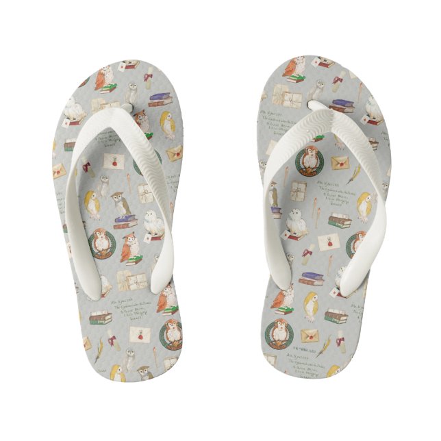 HARRY POTTER™ | Owl Letter Pattern Kid's Flip Flops (Footbed)