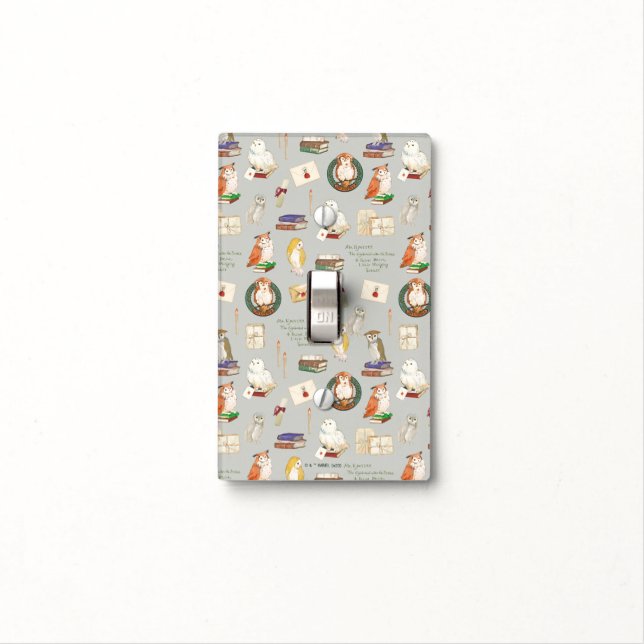 HARRY POTTER™ | Owl Letter Pattern Light Switch Cover (In Situ)