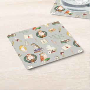 HARRY POTTER™   Owl Letter Pattern Square Paper Coaster